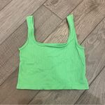 Green Ribbed Tank Top Photo 1