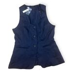 Madewell Womens Blue Linen Scoopneck Cutaway Vest Photo 3