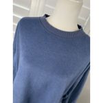 Aerie  Blue Fuzzy Crewneck Oversized Sweatshirt Size XS Split Side Relaxed Photo 8