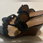 Jack Rogers  Luccia Wedge
Platform Sandal Black w/Patent
Leather Size 7 Photo 2
