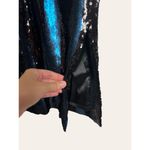 Milly  Black Blue Sequin Striped Veronica Sleeveless Cocktail Dress Size 2 Photo 6