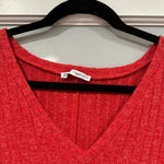 ZARA  Women's Red V Neck Plunge Knit Sweater Sz M Photo 1