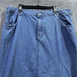 Jessica London Pencil Skirt Womens 18W Blue Denim Cotton Back Slit Everyday Wear Photo 1