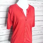 Merona  Red Button Front 3/4 Sleeve Lightweight Cardigan Sweater Top Size Small Photo 3