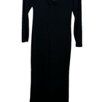 Alex Evenings  Black Cowl Neck Long Sleeve Maxi Dress Formal Elegant Womens 12 Photo 4