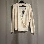 Lands' End LANDS’ END Cream Color 100%Cashmere Wrap Top Blouse Photo 2
