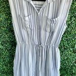 Japna White & Light Blue Stripes | Collar | Front & Side Pockets \ Women’s Lg Photo 3