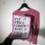 st. john's bay Cable Knit Sweater Womens Medium Dusty Pink Crewneck Winter Ski Photo 4