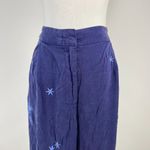 Johnny Was NWOT  Wide Leg Embroidered Floral Pants Size XL Blue Elastic waist Photo 7