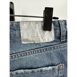 ZARA Womens Distressed Ripped Mom Jeans Blue Size 6 EUR38 High Rise Frayed Hem Photo 2