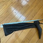 ZARA OVER THE KNEE FABRIC SOCK BOOTS BLACK METALLIC KITTEN HEEL PARTY RARE SZ 36 Photo 7