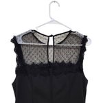 Premier Amour High Neck Lace Trim Pencil Dress Keyhole Back Black Size 12 Photo 3