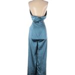 Elliatt NWT Anthropologie Elliat Begonia Cadet Blue Satin Halter Neck Jumpsuit Size XS Photo 2