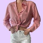 Red and white striped button down dress shirt 🔥 Size undefined Photo 0