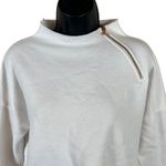 Lime & Vine White Rose Gold Zipper Cropped Sweatshirt Size M Photo 1