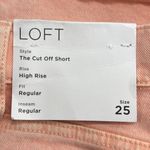 Loft NWT Peach Pink Denim High Rise The Cut Off Jean Shorts Size 25 Photo 3