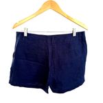 100% Linen Navy Shorts VTG Women's Size 8 Blue Photo 1