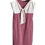 Vix Paula Hermanny Pink White Tie Front Dress Linen Blend Beach Women's Medium Photo 0