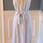 Max Studio Sophie Max Dress Maxi Women M  New Tan White Pinstripe Summer Photo 2