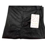 Free People NWT Faux Leather Black Mini Skirt | Ruched Front | Size M Photo 2