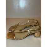 Schutz  Heloise Metallic Leather Slingback Sandals - Size 9 Photo 1