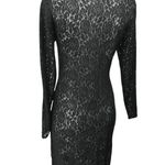 Paul Stuart Women's Black Lace Floral Long Sleeve Sheer Midi Bodycon Dress Sz M Size M Photo 1