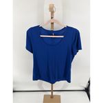 Lucy Tech Womens Short Sleeve Blue Workout T Shirt Size Large Exercise Photo 6