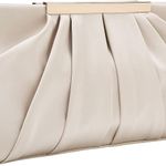 Charming Tailor Clutch Evening Bag Elegant Pleated Satin Formal Handbag Simple Classy Purse for Women Photo 6