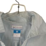 Columbia  Women‎ Size Small Baby Light Blue Linen Blend Long Sleeve Top Photo 3