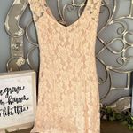 Cope Lace Mini Dress Peach Fitted Form Fitting Womens XS Photo 4