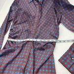 ZARA  Geometric Pattern Shirt Dress Womens SZ Medium Blue Red Orange Button *FLAW Photo 9