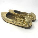 Dolce & Gabbana Gold Metallic Snakeskin Flats Photo 7