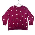 Woman Within Magenta Heart Print Sweatshirt Cozy Valentines Day Pullover M 14/16 Photo 0