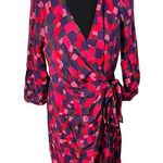Boden Geometric Silk Blend Wrap Dress Size 8R WH303 Photo 0