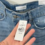 Loft NWT The Skinny Bermuda Denim Jean Shorts Raw Hem Size 30 Photo 3