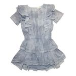 Love Shack Fancy NWT Natasha Mini in Washed Denim Hand Dye Ruffle Cotton Dress M Photo 4