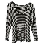 Striped Long Sleeve Top 3X Black White Ribbed Knit Casual Everyday Size undefined Photo 4