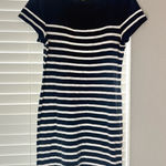 Ralph Lauren  Crew Neck Tennis Dress Women’s Navy Blue White Striped Size L Photo 0