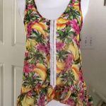 Material Girl Sheer Floral Tropical Print Blouse Photo 0