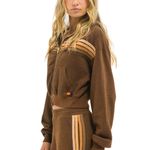Aviator Nation  Cropped Zip Hoodie – Chocolate/Espresso SIZE: S Brand New With Tags — Retail $196 Photo 1