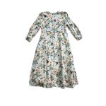 Tuckernuck Madison Des Fleurs Green Floral Linen Maxi Dress Long Sleeve Size XL Photo 4