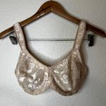 Wacoal  85567 tan sand nude satin unlined wired floral bra 32DD Photo 2