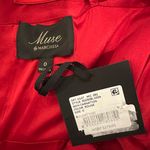 Muse Satin 3D Carnation Ruched Sweetheart neck one shoulder peplum Top NWT size0 Red Size 0 Photo 5