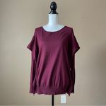 Umgee | Burgundy Flutter Shoulder Sweater Sz S Photo 11