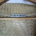 212 New York Light Brown Y2K Open Knit Cropped Cardigan Sweater S Tan Photo 3