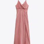 ZARA dress wedding maxi midi satin effect buttons wrapped gown Bridal coctail Photo 14