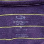 Icebreaker Merino Wool Crush Purple Striped 1/4 Zip Hooded Shirt Size M Size M Photo 3