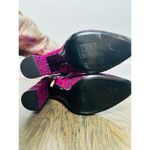 Saint Laurent NEW Fuchsia Pink Glitter Heeled Side Zip Bootie size 36.5 US 6.5 Photo 5