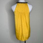 BCBGMAXAZRIA Gold Silky Rhinestone Embellished Neck Blouse XXS Photo 1