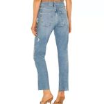 Free People We The Free Vixen Distressed Cigarette Crop Jeans Raw Hem Blue 25 Photo 2